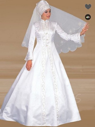 لباس عروس پوشیده ساده